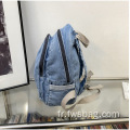 Sacket élégant élégant en denim élégant Sac à dos sans fondu école lavable Denim Sac à dos imperméable Sac à dos accepter le logo imprimé